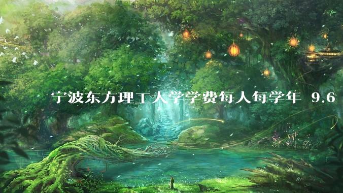 宁波东方理工大学学费每人每学年 9.6 万，为什么会这么贵？