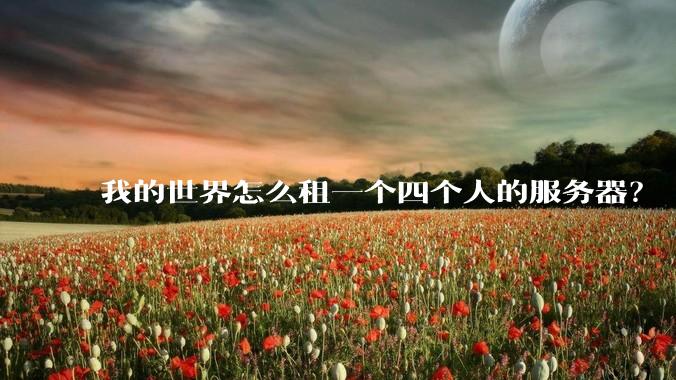我的世界怎么租一个四个人的服务器？