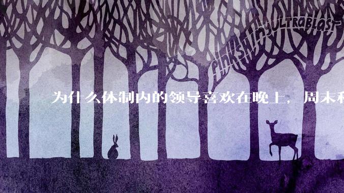 为什么体制内的领导喜欢在晚上，周末和法定节***日开会？