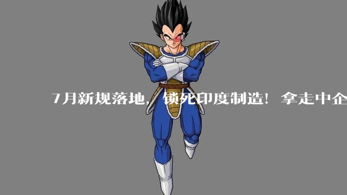 7月新规落地，锁死印度制造！拿走中企的48亿，莫迪终究要还了_技术_良率_审查