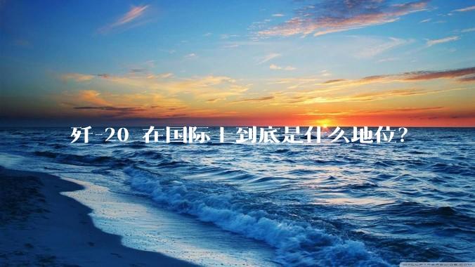 歼-20 在国际上到底是什么地位？