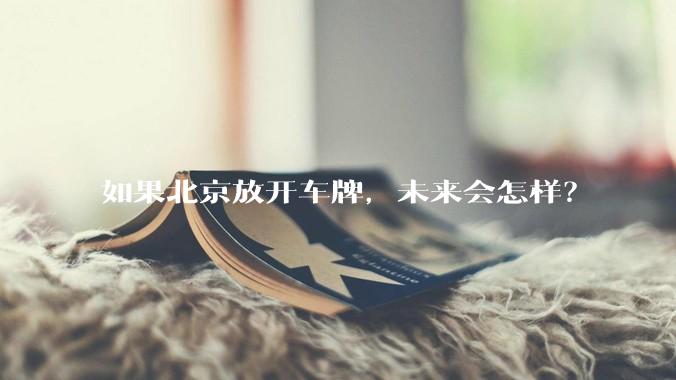 如果北京放开车牌，未来会怎样？