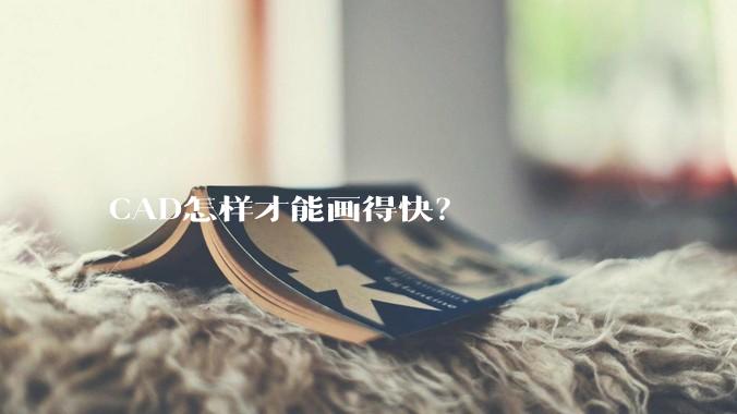 CAD怎样才能画得快？